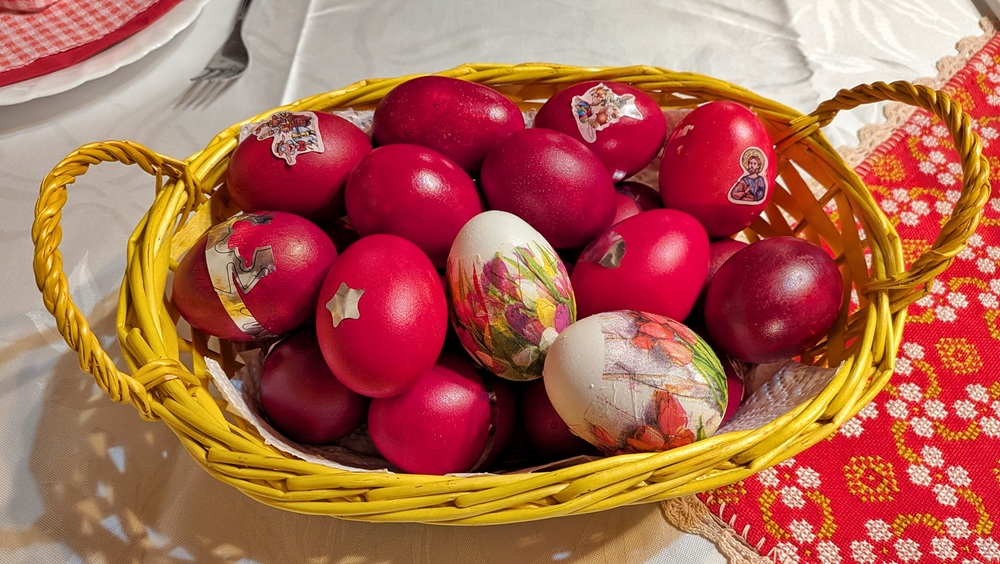 Orthodox Easter traditions red dyed eggs